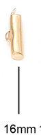 Концевик для браслетов, цвет золотистый 16 мм - 1 пара