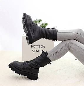 Черевики жіночі чорні зимові Bottega Veneta (07628)