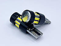 Лампа T10(W5W)БЦ 12V LED 10х7020 white обманка LENS