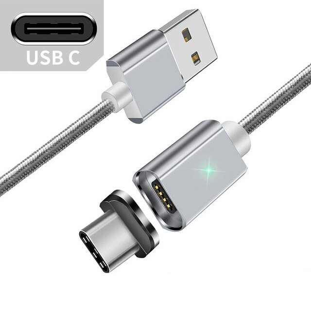 Кабель зарядний Essager USB Type A — Type-C магнітний з конектором 2 м Grey (EXCCXT-MLA10)