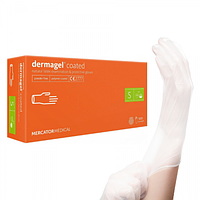 Рукавички латексні MERCATOR Dermagel Coated неопудрені, розмір S,, M 100 шт