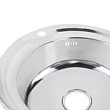 Lidz 510-D 0.6 мм Polish кухонна мийка кругла (160), фото 5