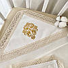 Тепла велюрова крижма для хрещення "Звичай-4" Молочний/Золото Велюр/кулір 85х100 см BetiS, фото 2