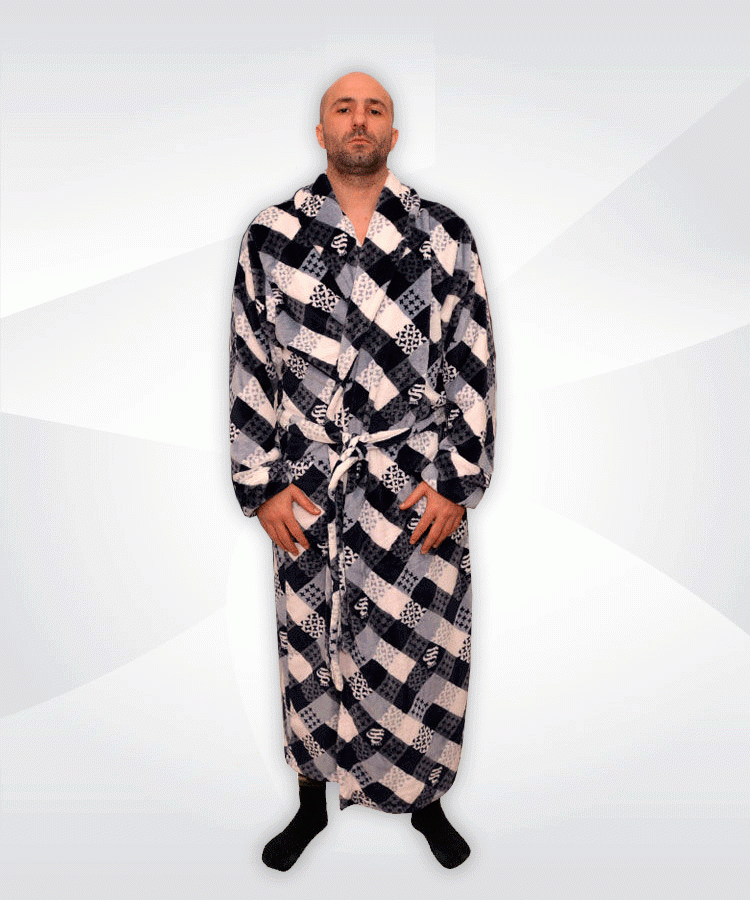 Халат махровий чоловічий 03581 Мікс вельсофт