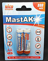 Акумулятор "пальчиковий" MastAK AA 1,2 v 800mAh ( Ni-Cd )