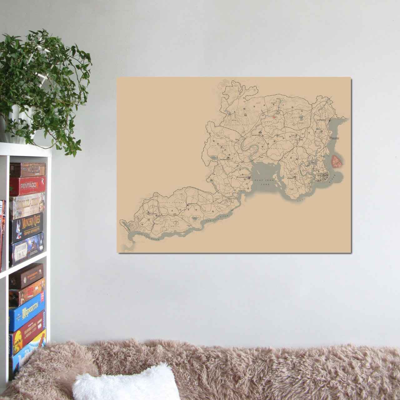 Купить Плакат "Карта мира РДР2, Red Dead Redemption 2, RDR 2", 60×80см ...