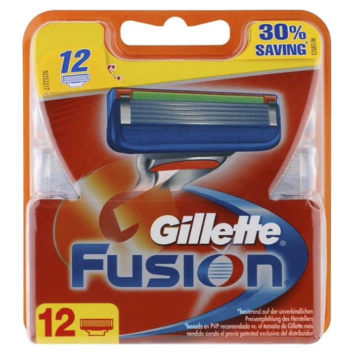 Змінні кассети для гоління Gillette Fusion 12 шт, фото 1