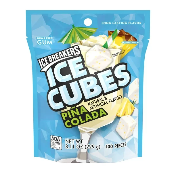 Жвачки ICE CUBES Pina Colada Sugar Free 100 Pieces, фото 1