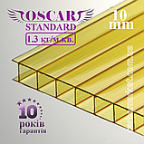 Стільниковий полікарбонат 2100Х6000Х10 mm OSCAR Standard білий (опал), фото 6