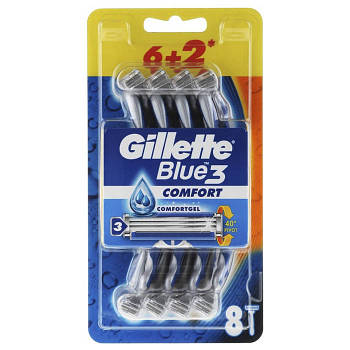 Станок для гоління одноразовий Gillette Blue 3  6+2 шт