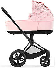 Коляска Cybex Priam 4.0 шасі Matt Black + люлька Simply Flowers Pink