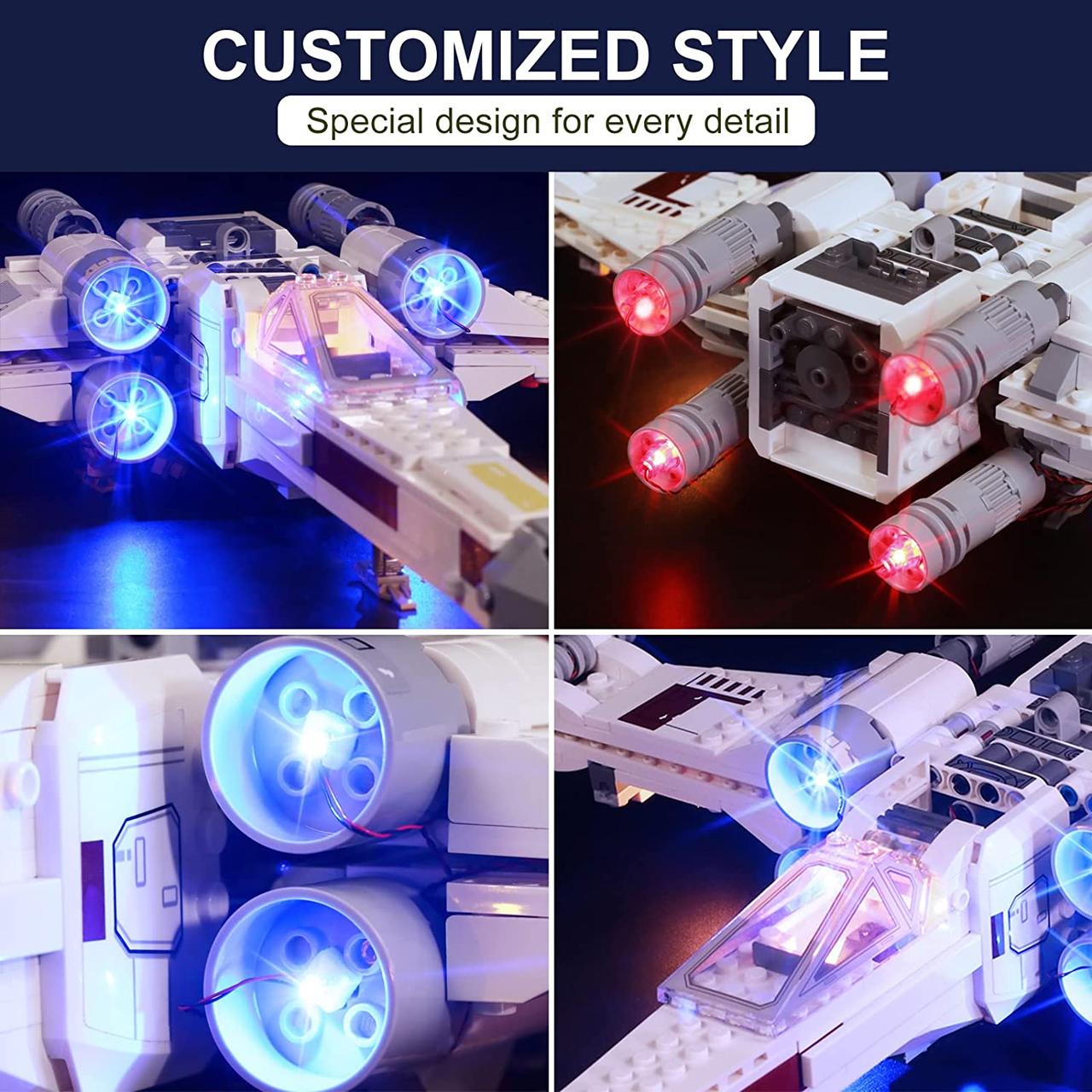 Комплект світлодіодного підсвічування cooldac для Lego 75301 Star Wars X-Wing Fighter Люка Скайуокера