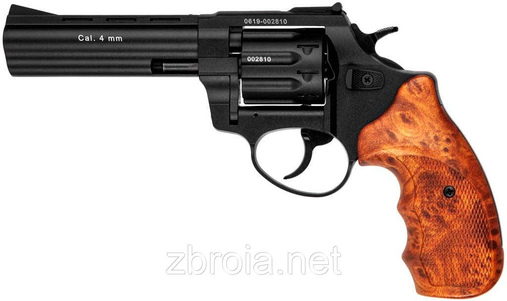 Револьвер Флобера Stalker 4.5" чорний (барабан сталь, пластик під дерево)
