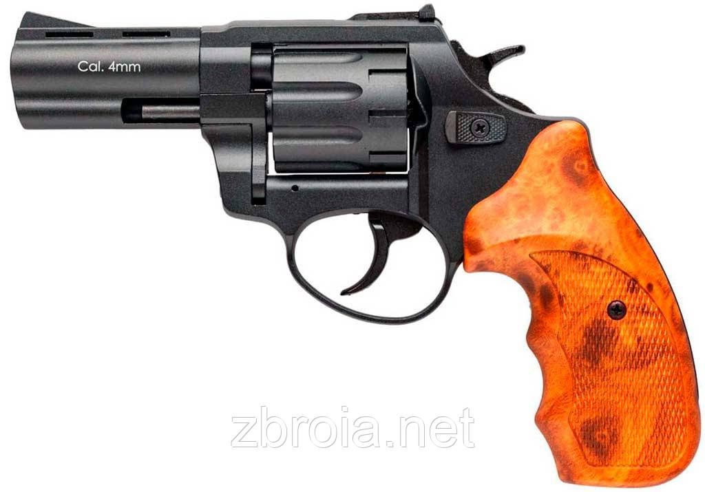 Револьвер Флобера Stalker S 3" чорний (барабан силумін, пластик під дерево), фото 1