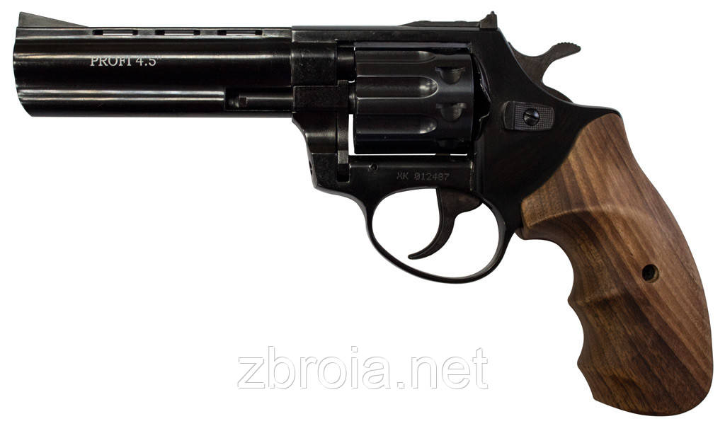 Револьвер флобера ZBROIA PROFI-4.5" (чорний/ дерево)