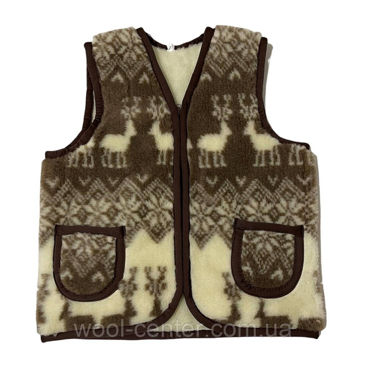 Жилетка Из Овчины Двойная (орнамент Олени) 58 — Купить Недорого на Bigl ...