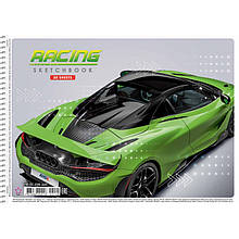 Альбом для малювання 30 л, A4, спіраль, УФ ЛАК "Школярик Star" / Racing 3