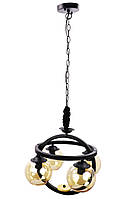 Люстра підвісна LOFT на 4 лампочки 25068 Чорний 45-105х47х47 см. 3073812