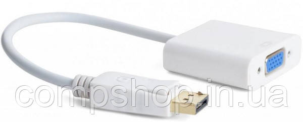 Адаптер DP->VGA (M/F) Cablexpert, 0.15м, білий (A-DPM-VGAF-02-W) (код 115247), фото 1