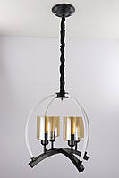 Люстра підвісна LOFT на 4 лампочки 25005 Чорний 55-100х47х47 см. 3703473