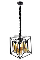 Люстра підвісна LOFT на 4 лампочки 25054 Чорний 50-105х32х32 см. 3073826