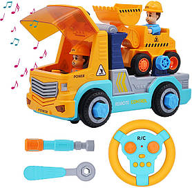 Розвиваючий STEM конструктор Будівельна вантажівка з пультом управління від JOYIN