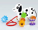 Розвиваюча іграшка каталка з шестернями Щеня від Viga Toys, фото 4
