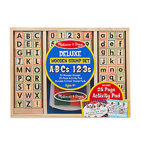 Набір дерев'яних штампів Алфавіт і цифри (70 шт) від Melissa & Doug