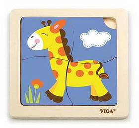 Розвиваючий міні пазл Жираф від Viga Toys