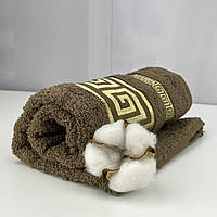 Рушник для обличчя махровий Febo Vip Cotton Grek Туреччина 6387 коричневий 50х90 см 4325463