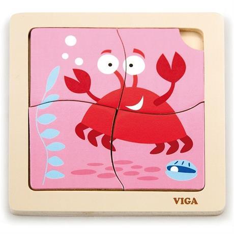 Розвиваючий міні пазл Крабик від Viga Toys