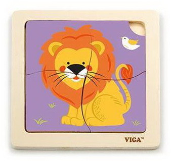 Розвиваючий міні пазл Лев від Viga Toys