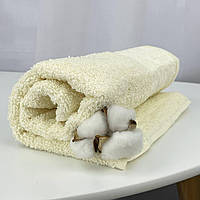 Рушник для обличчя махровий Febo Vip Cotton Botan Туреччина 6399 молочний 50х90 см 4325474