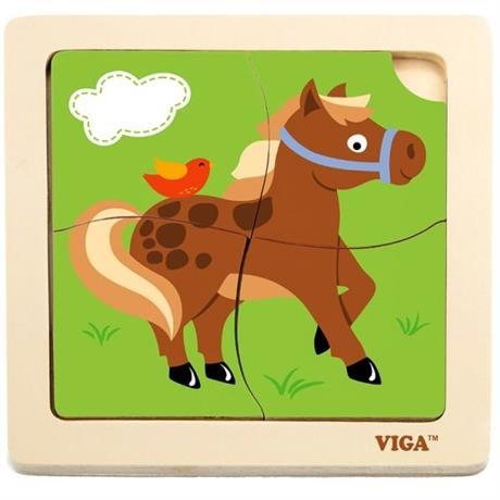 Розвиваючий міні пазл Конячка від Viga Toys