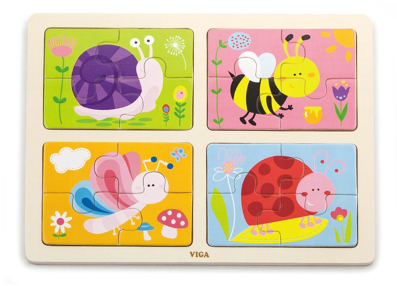Розвиваючий пазл Комахи 4 в 1 від Viga Toys