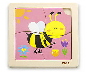 Розвиваючий міні пазл Бджілка від Viga Toys