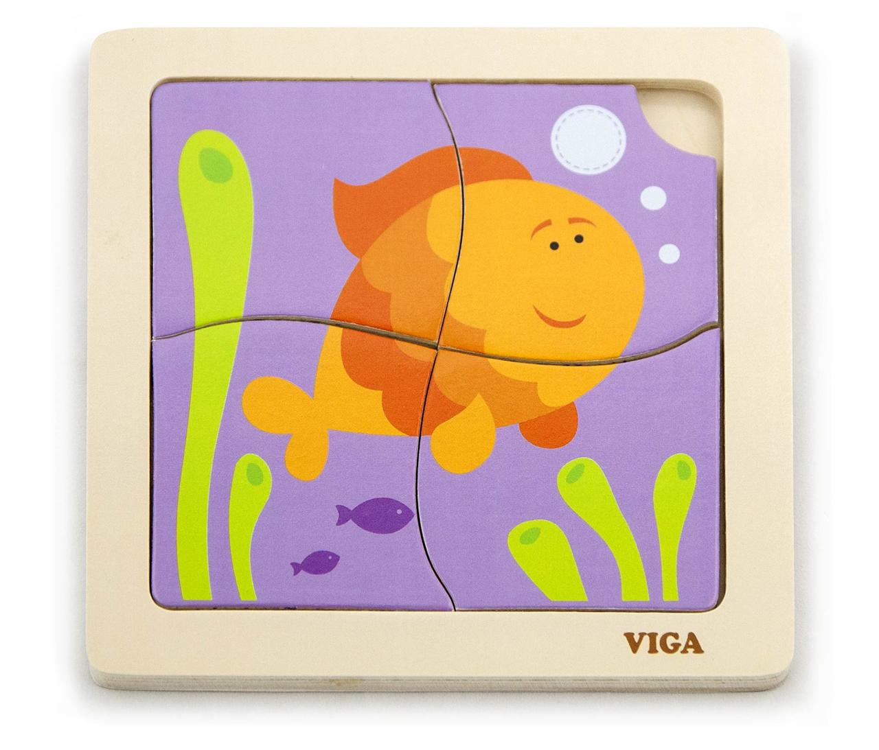Розвиваючий міні пазл Рибка від Viga Toys