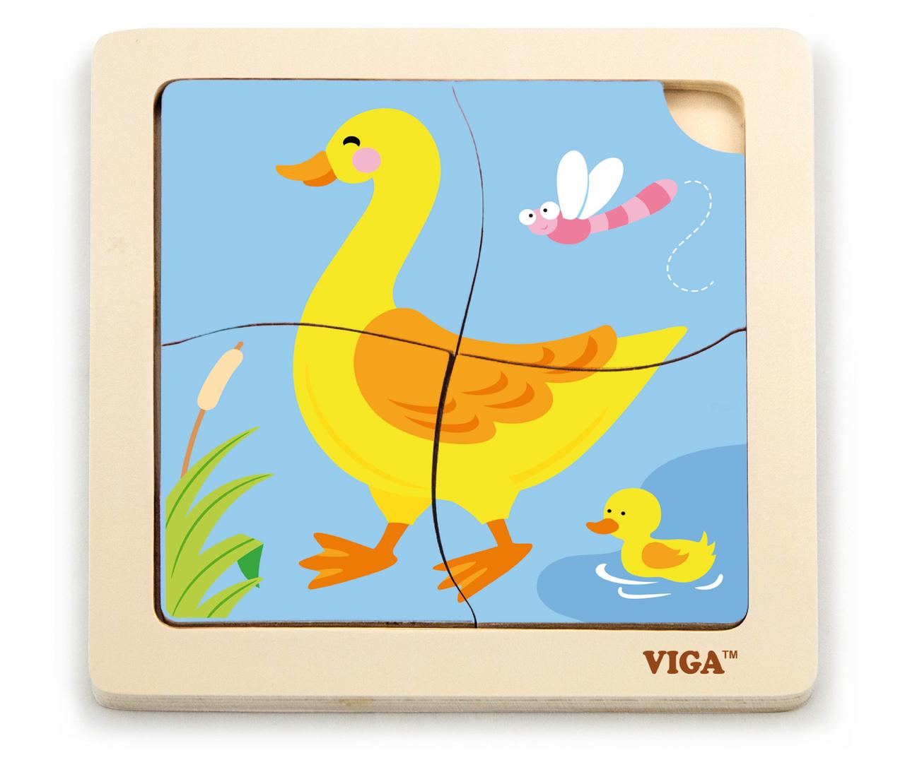 Розвиваючий міні пазл Каченя від Viga Toys
