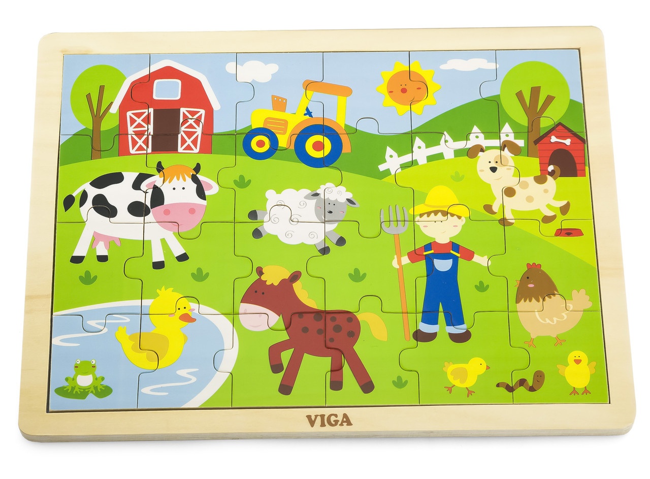 Розвиваючий пазл Ферма (24 елемента) від Viga Toys