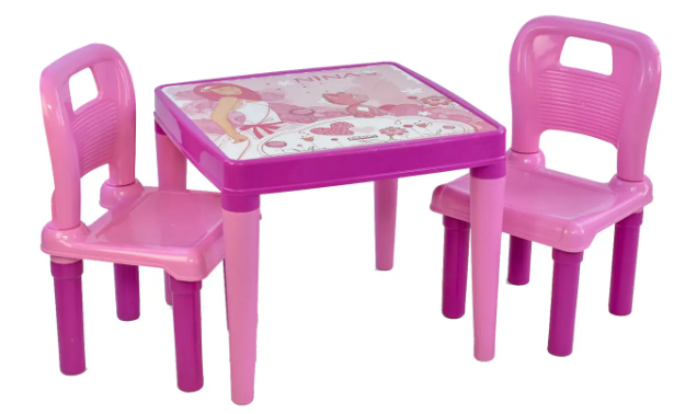 Багатоцільовий дитячий стіл з двома стільчиками