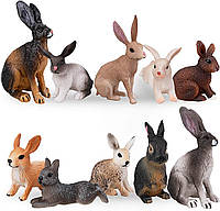 Развивающий набор мини фигурки Кролики зайчики (10 шт) от Toymany