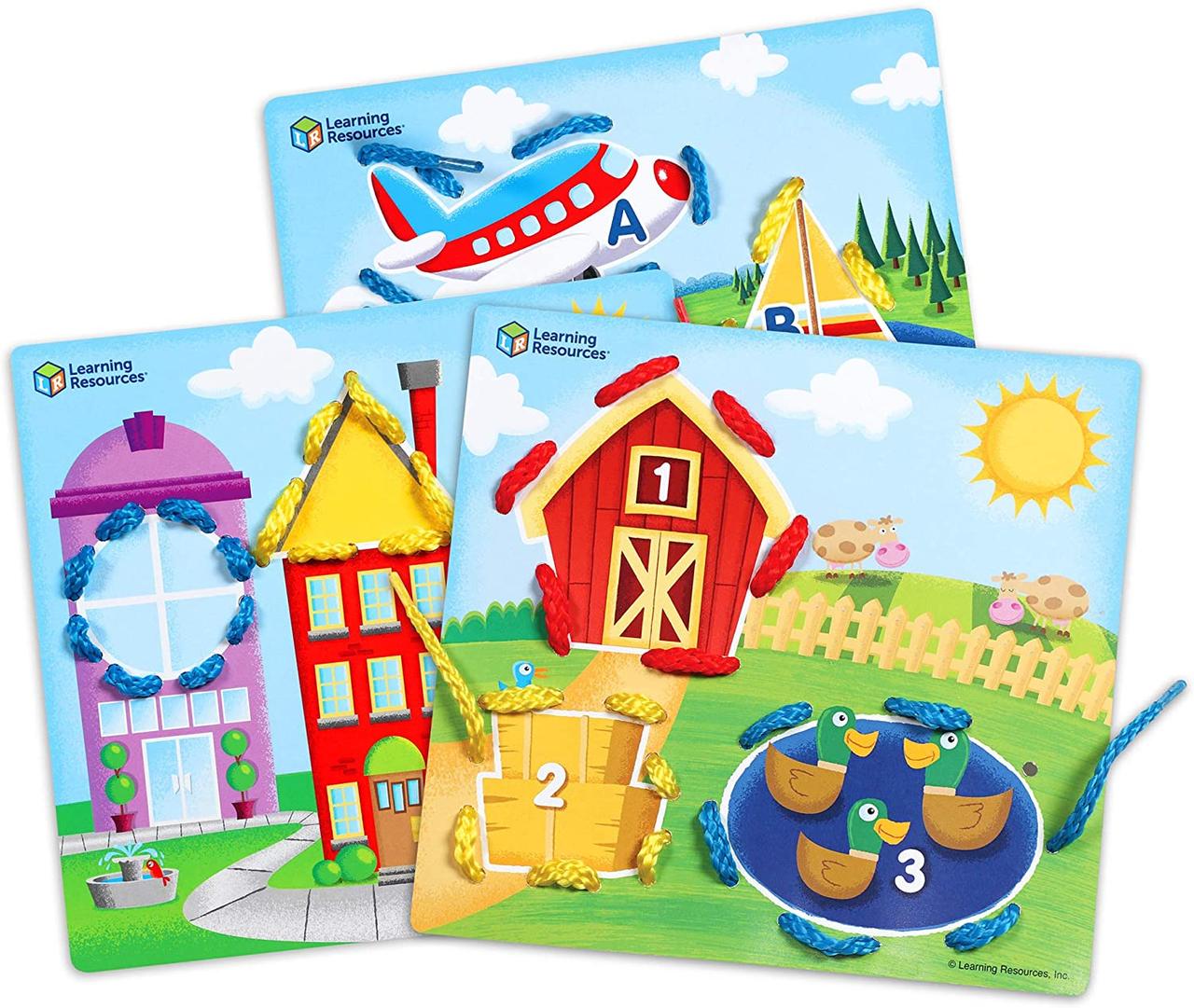 Розвиваючий набір Шнурівка (12 карток) від Learning Resources, фото 1