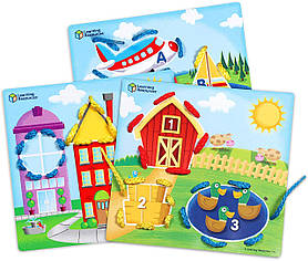 Розвиваючий набір Шнурівка (12 карток) від Learning Resources