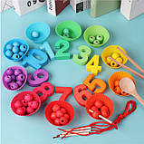 Розвиваючий набір сортер Цифри і шнурівка, фото 7