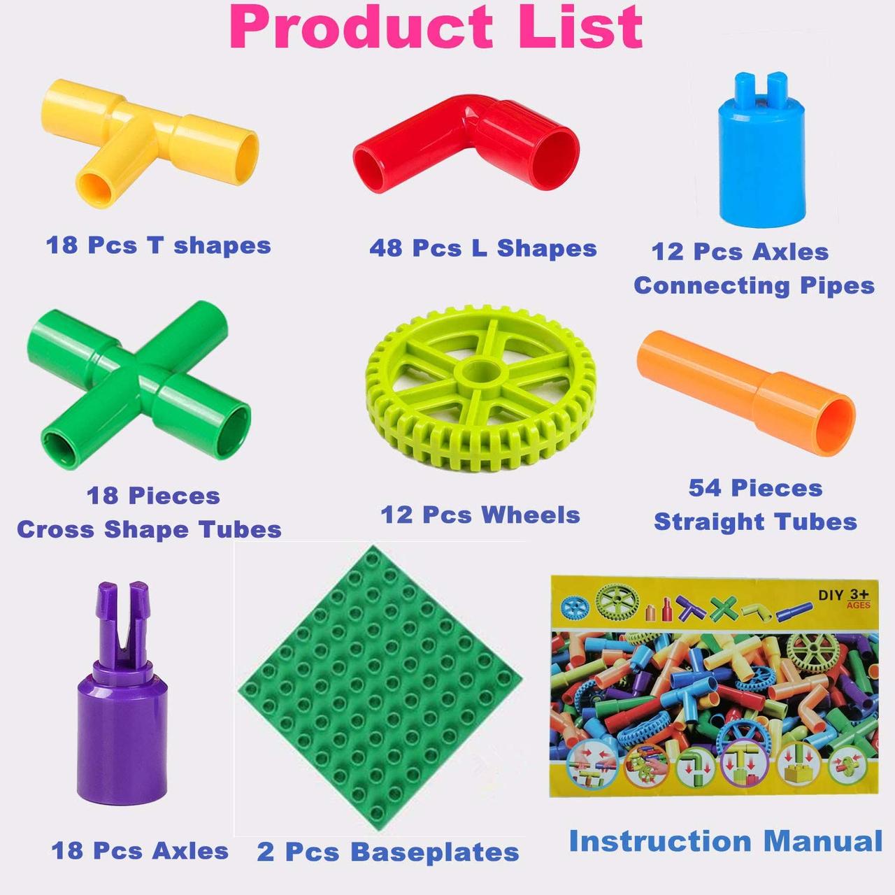 Купить Строительный STEM набор конструктор для детей с трубочками (176 ...