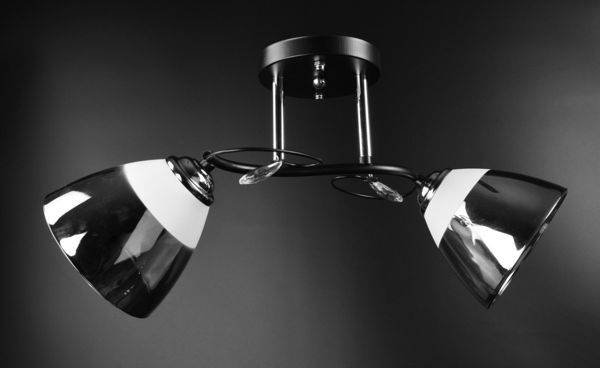 Люстра стельова на 2 лампочки 26074 Чорний 24х20х48 см. 4204993