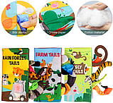 Розвиваючий набір м'яких тактильних книг Тварини (3 шт), фото 10