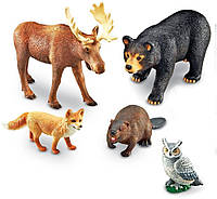 Развивающий набор большиие фигурки Лесные животные (5 шт) от Learning Resources