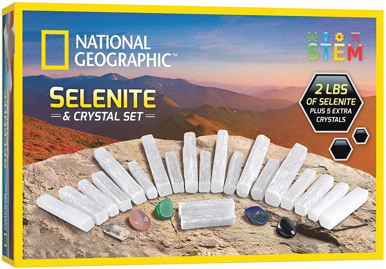 Науковий STEM набір Селеніт (907 гр) і 5 кристалів від NATIONAL GEOGRAPHIC, фото 1
