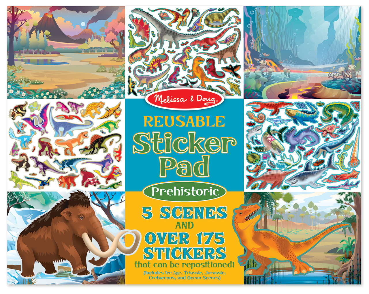 Набір багаторазових наліпок Доісторичний світ (більше 175 шт) від Melissa & Doug, фото 1
